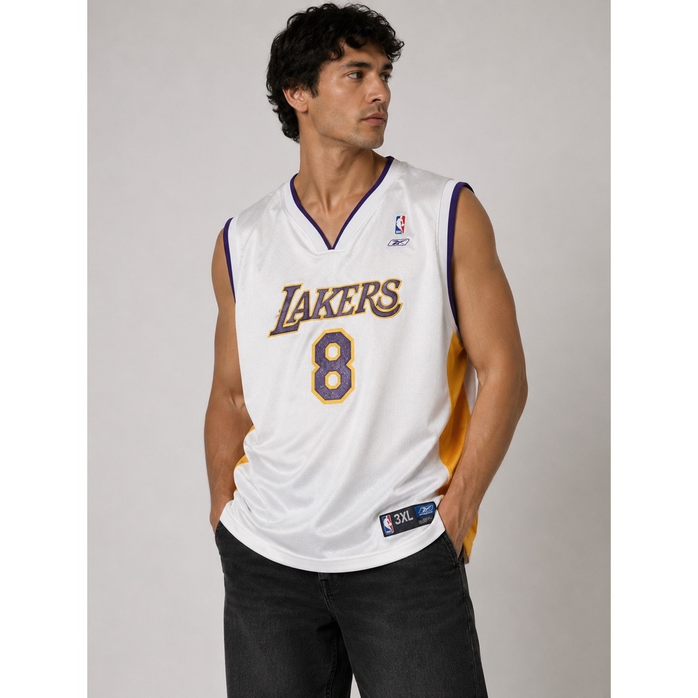 Reebok Kobe‎ Bryant Los Angeles Lakers #8 NBA Jersey White Mens 3XL Vintage |Q1